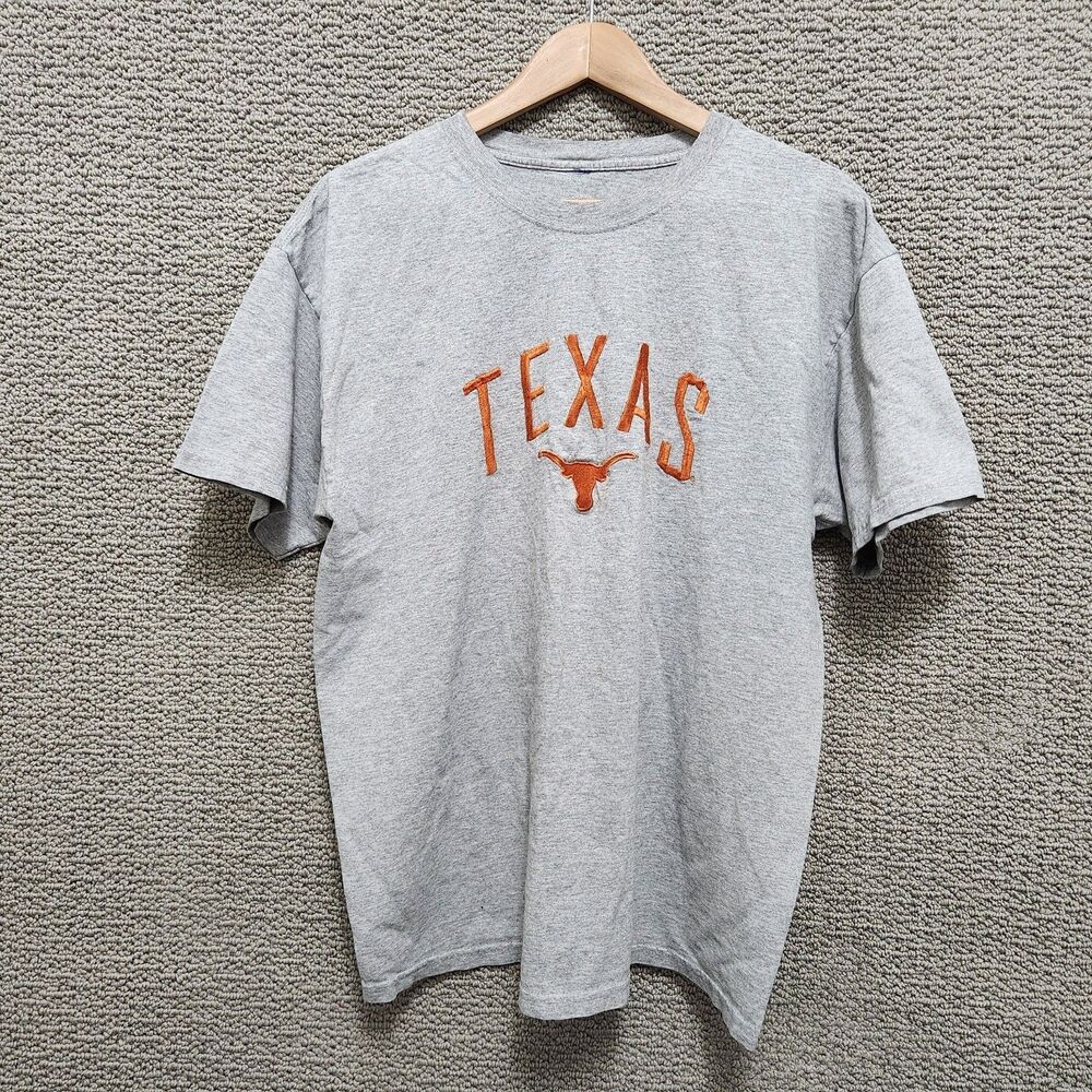 TEXAS LONGHORNS Men's Gray Graphic T Shirt Short Sleeve Size L